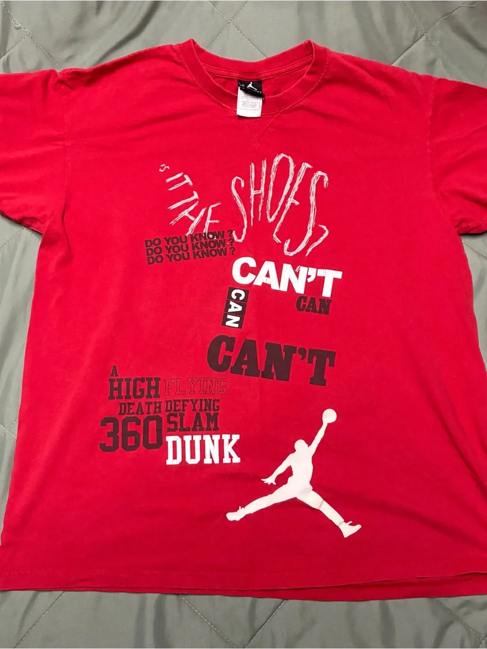 Vintage Y2K Jordan Jumpman 360 Slam Dunk Graphic T Shirt Red Men’s Large